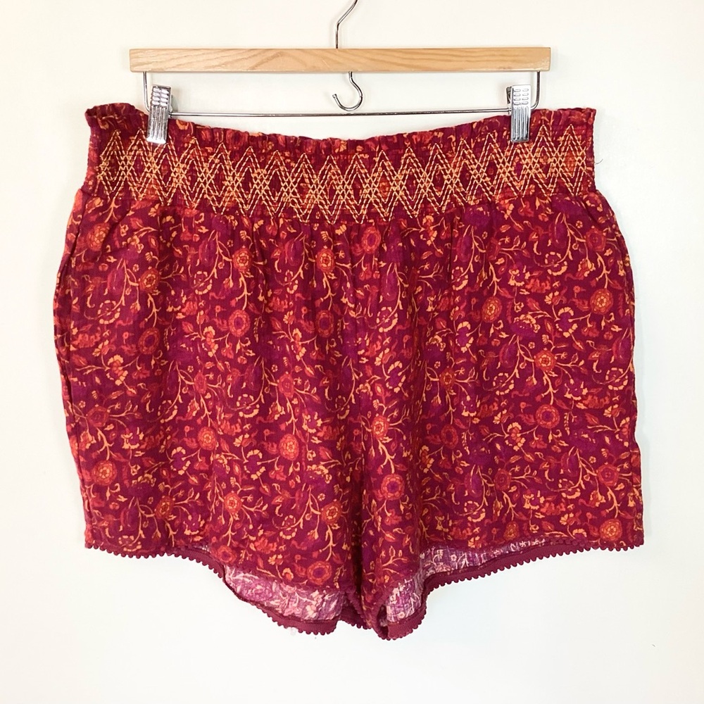 NWT Matilda Jane Enchanted Garden Hawaiian Lei Pull On Shorts - Red - L
